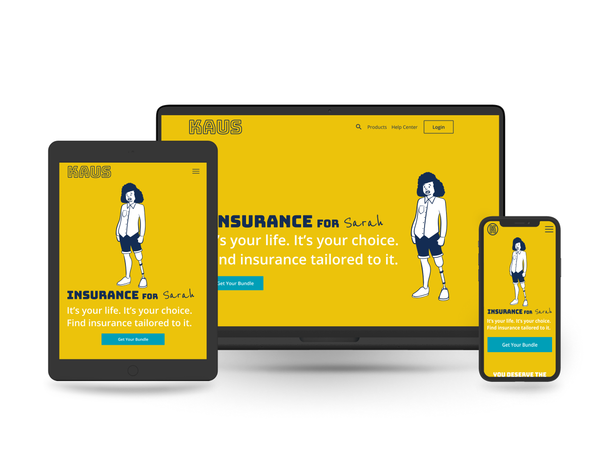 mockup of the fourth case study - Kaus insurance